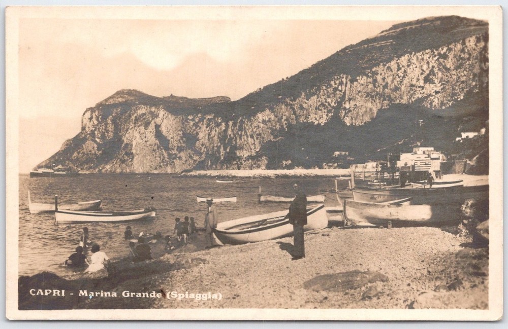 Vintage Capri Marina Grande Beach Italy Scenic Postcard by Trampetti