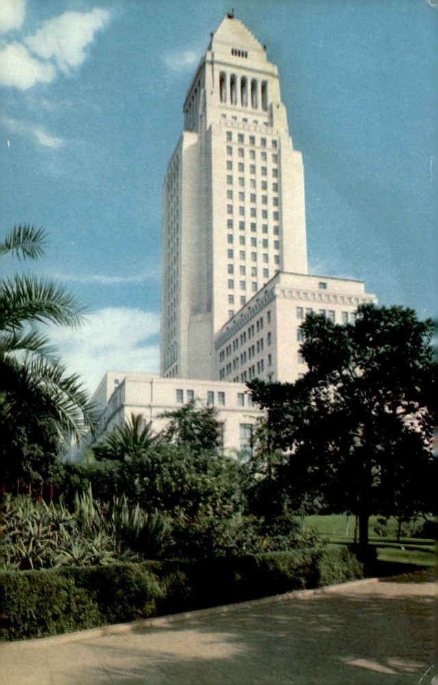 Los Angeles City Hall, Tallest Building in the City, 1940s Postcard