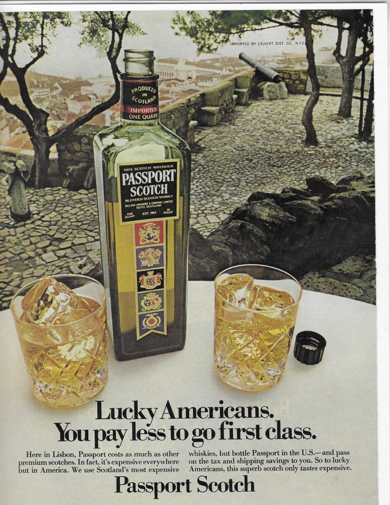 Lisbon   Passport Scotch  Original Print Ad