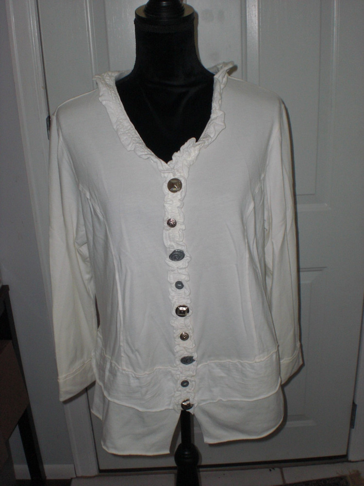 NEON BUDDHA Size L Preowned Off White Top/Jacket