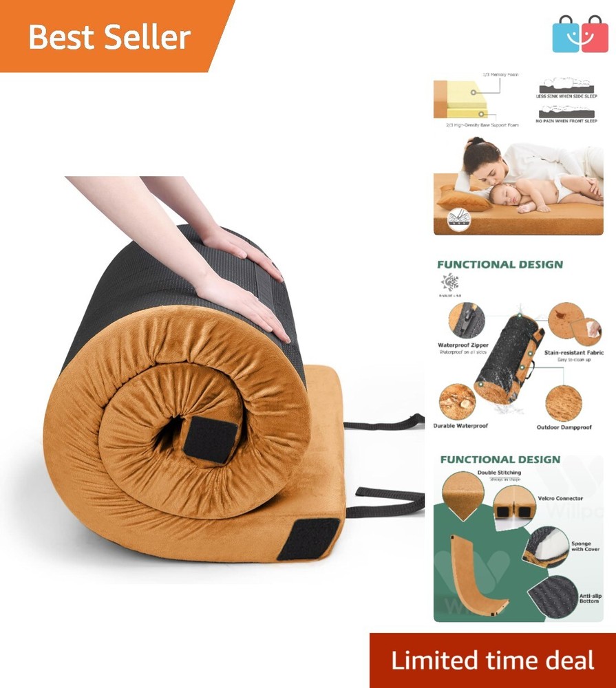 Kids' Lightweight Camping Mattress with Non-Slip Base - Compact Travel Solution