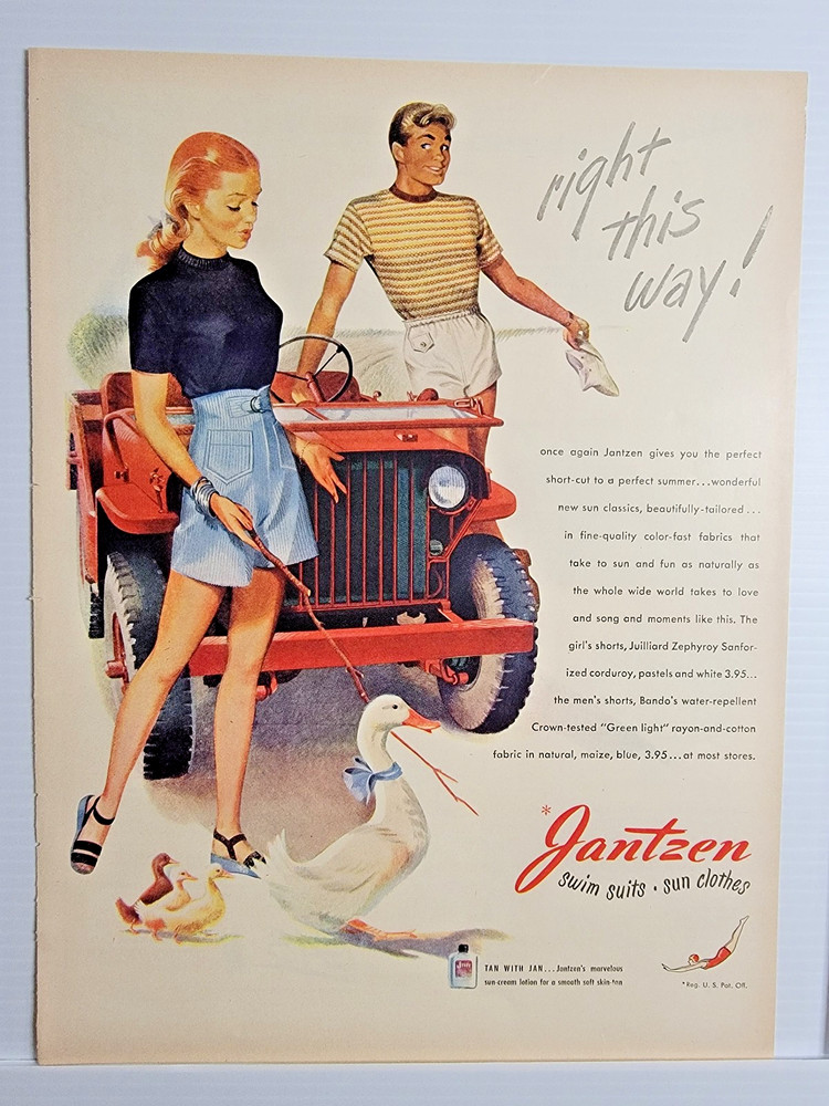 Vintage 1945 Jantzen Swim Suits right this way!  11x14 ad