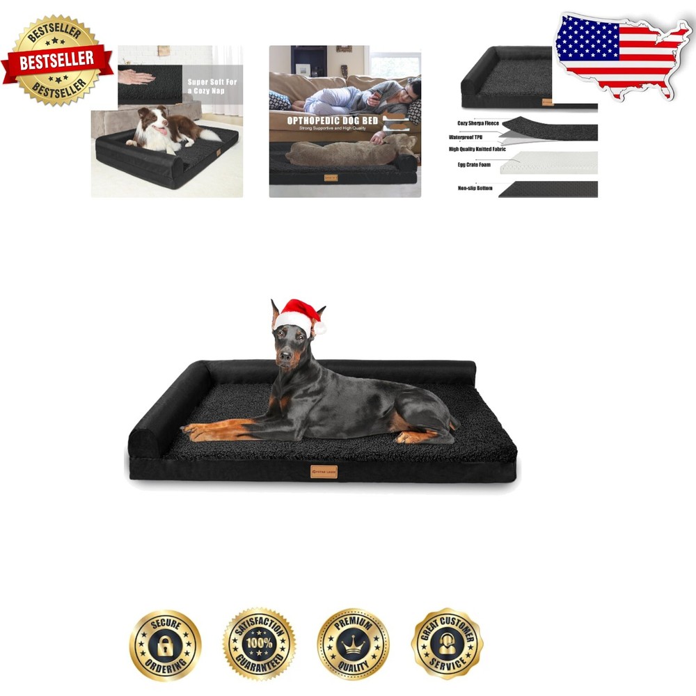 Extra Large Orthopedic Dog Bed - Jumbo 56''x40'' Waterproof with Soft Fleece