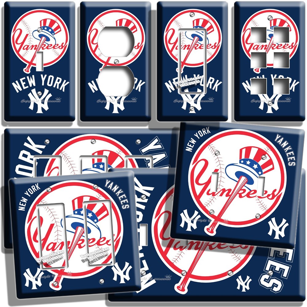 NEW YORK YANKEES BASEBALL TEAM LIGHT SWITCH OUTLET WALL PLATE SPORT ART HD DECOR