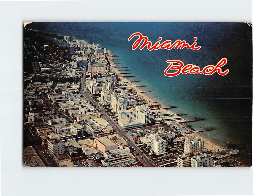 Postcard Airview of Miami Beach Florida USA