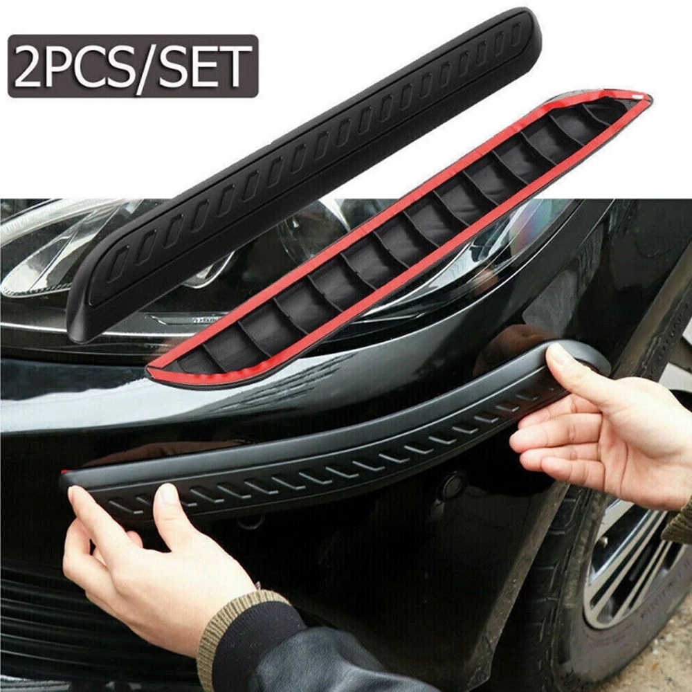 2Pcs Black Car Bumper Corner Cover Protector Door Guard Anti-collision Universal