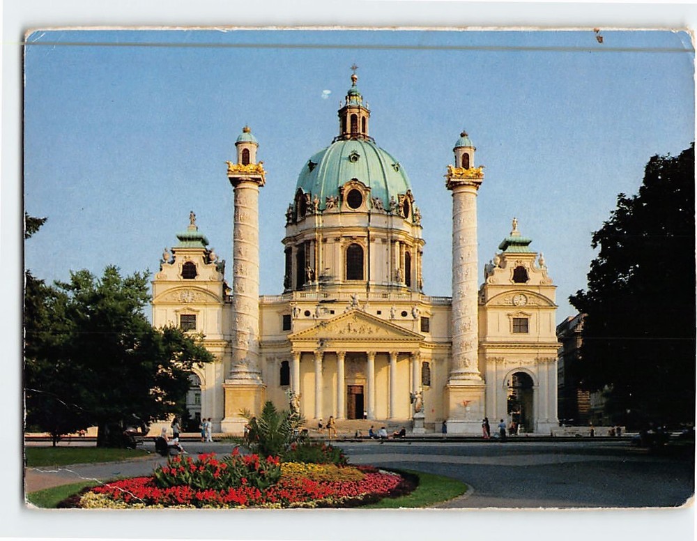 Postcard St. Charles Church Vienna Austria