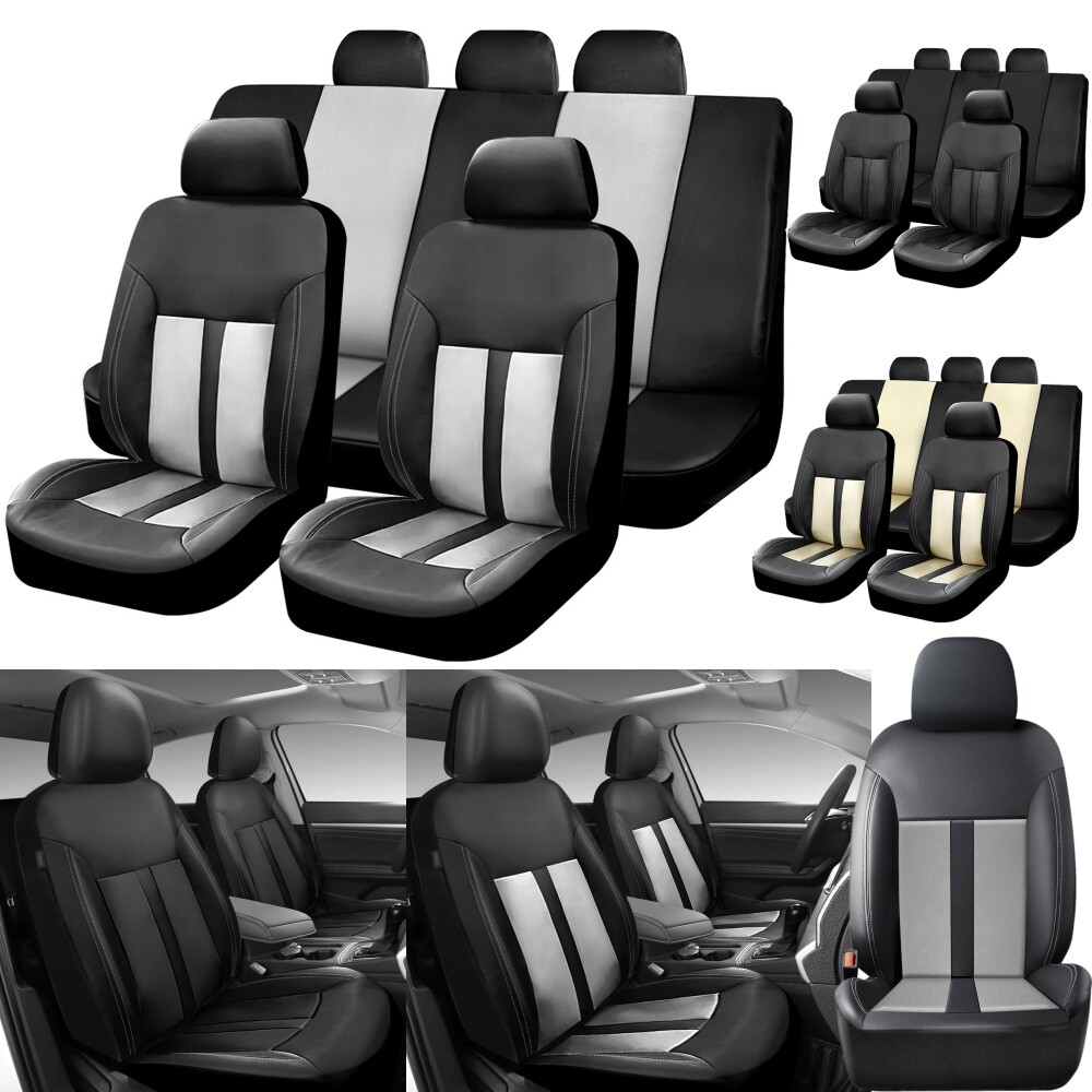 For Honda Accord Civic Leather Car Seat Covers Full 5-Seats Front Rear Protector