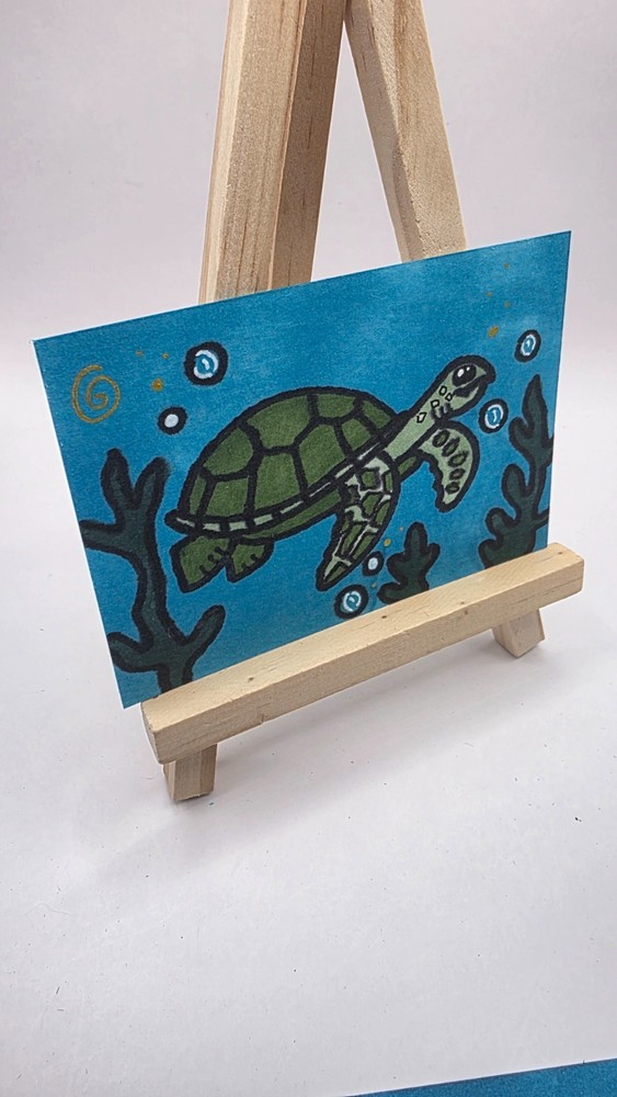 Guardians of the Sea ACEO Original Art Series – Whimsical Ocean Animals OOAK