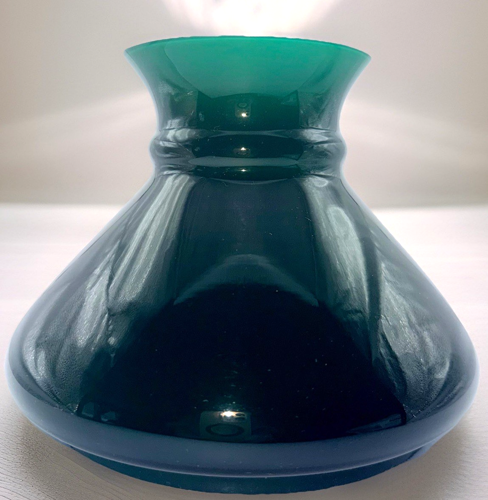 Student Lamp Shade Cased Emerald Green Glass over Opaque White for 7