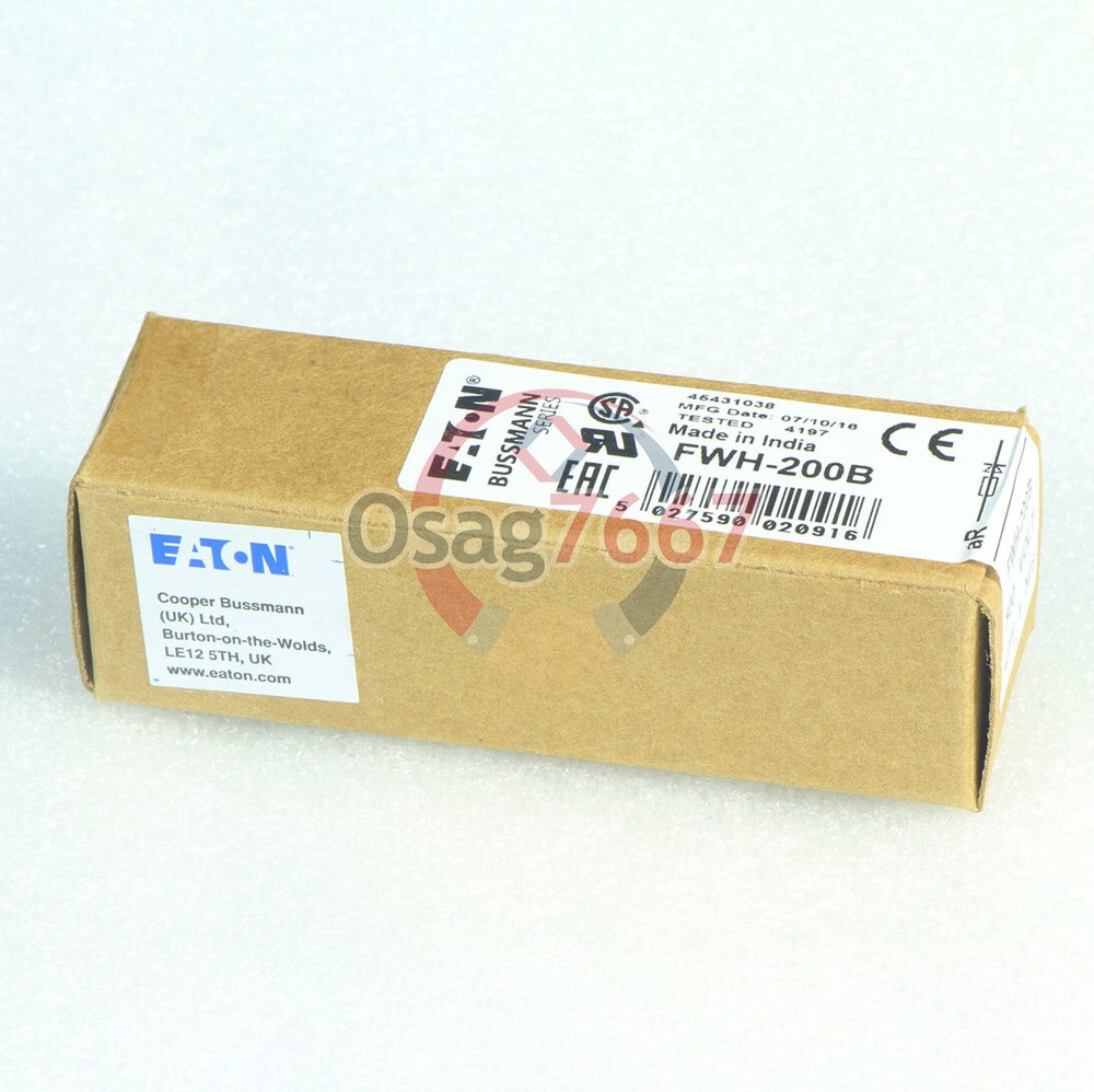 One Bussmann Eaton FWH-200B (FWH200B) 200 Amp (200A) Fast Acting Fuse 500V New