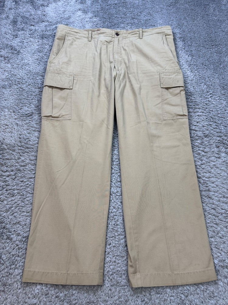 Daniel Cremieux Pants Mens 42x30 Beige Khaki Military Utility Cargo Flap Pockets
