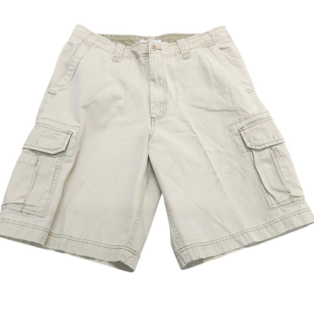 Old Navy Mens Tan Cotton Twill Relaxed Fit Cargo Shorts Size 33 Khaki W33