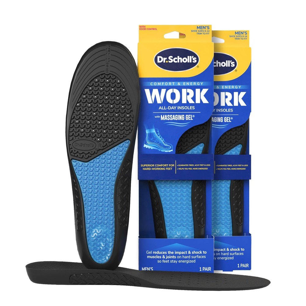 Dr Scholls Work Insoles for Men All Day Comfort Gel Inserts for Tired Feet