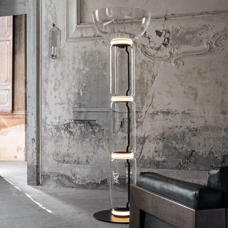 Modern Minimalist transparent Living Room Lamp Italian Floor Lamp Bamboo Led