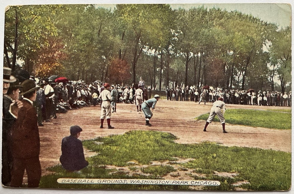 Printed Postcard - Baseball Grounds, Washington Park, Chicago, Illinois IL