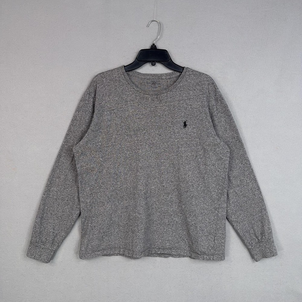 Polo Ralph Lauren Shirt Mens Large Gray Pony Logo Tee Casual Classic Preppy