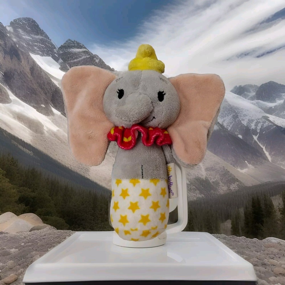 Hallmark Disney Itty Bitty Dumbo Baby Plush Doll  Elephant Gray Yellow Satin