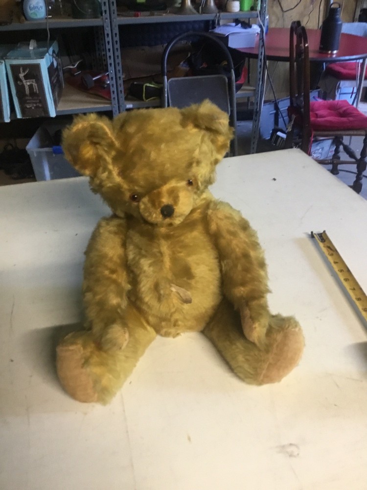 Large 19“ Antique Knickerbocker Mohair Jointed Teddy Bear