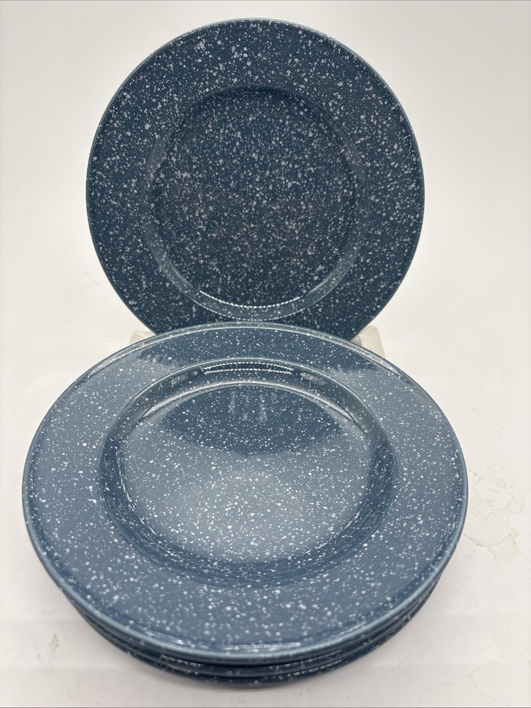 Set of 4 Mikasa Ultrastone Country Blue Bread & Butter Plates Saucers 6.5”