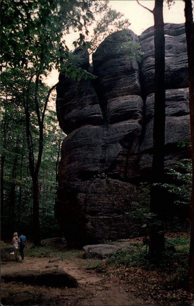 Sentinel Rock ~ Rock City Park ~ Olean New York ~ 1970s vintage postcard