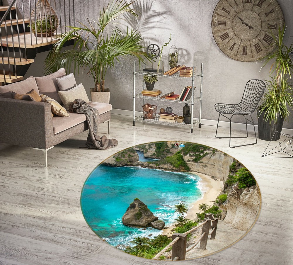3D Mountain Ocean Stone NAO10229 Game Rug Mat Elegant Photo Carpet Mat Fay