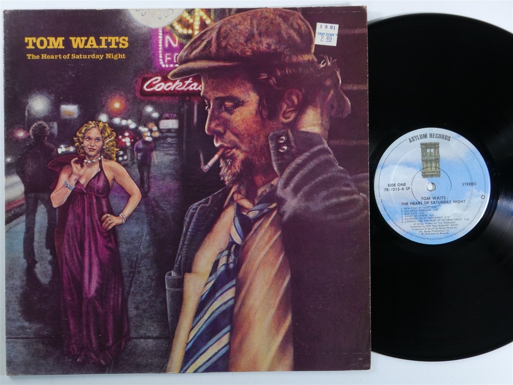 TOM WAITS The Heart Of Saturday Night ASYLUM LP VG+ with lyric sheet insert f
