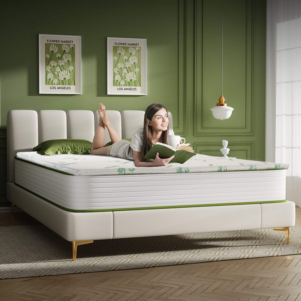 NNEDSZ 8cm Queen Memory Foam Topper with Bamboo Cover for Comfort