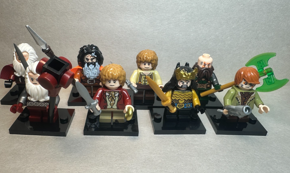 Custom Lego The Hobbit Bilbo & Dwarves Minifigures 8 Pack