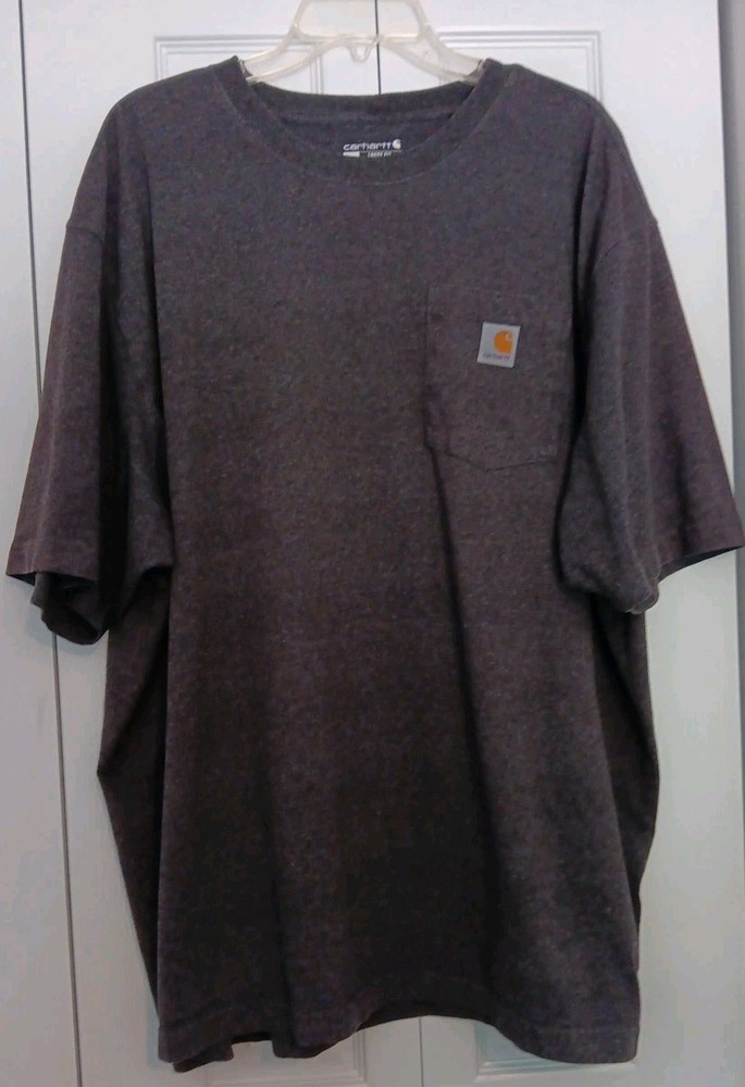 Men's Carhartt Short Sleeve Shirt Loose Fit 2XL Dark Heathered Gray K87-M