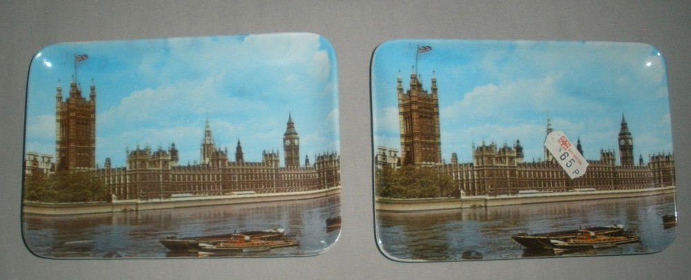 Vintage House of Parliament Big Ben Westminster London Melamine Tray Original 2