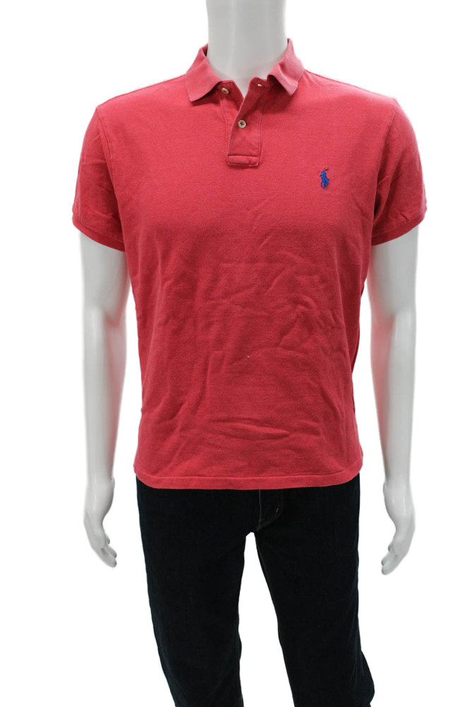 Polo Ralph Lauren Mens Red Collared Short Sleeve Cotton Polo Size LFree Shipping in US $100+ Orders | $6.95 Orders Below