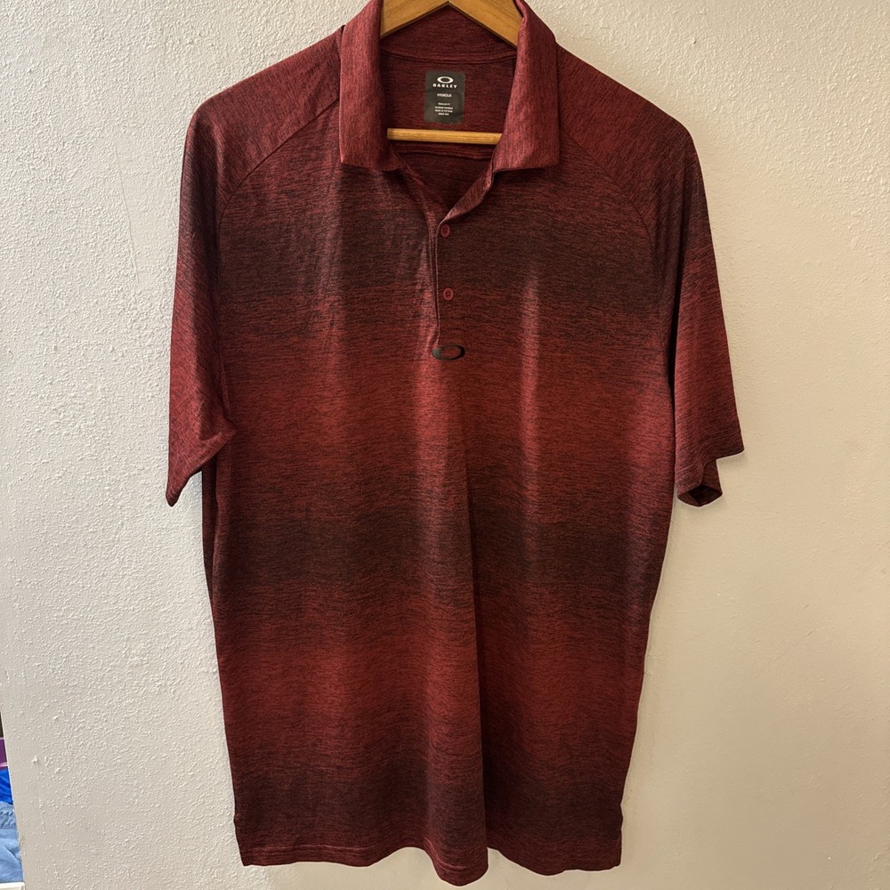 Oakley Hydrolix Polo Shirt Mens XL Red Short Sleeve Golf