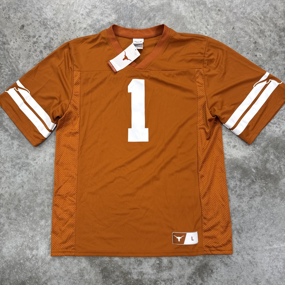 Men’s Texas Longhorns Football Jersey Orange Large NWT NCAA College Sports