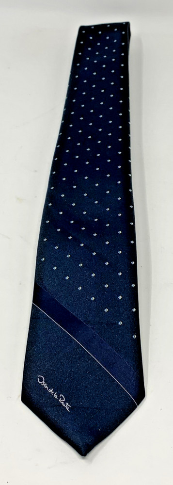 Oscar De La Renta Dark Blue Gemetric Tie