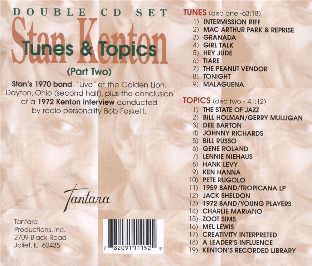 Stan Kenton Tunes And Topics, Pt. 2 New Cd