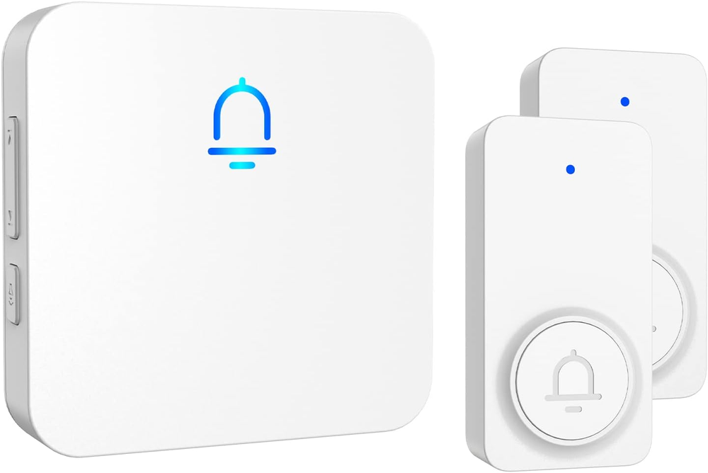 Wireless Doorbell with 2 Buttons - Easy Install 1000ft Range Adjustable Volume