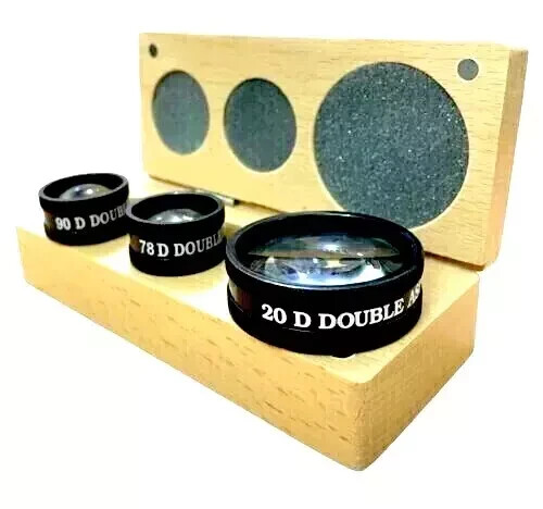 Double Aspheric Lens Combo Pack 20D 90D And 78D In Wooden Case