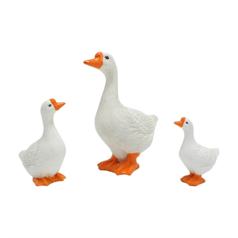 Animal Ornaments Geese Model Realistic Figurine Home Resins Figure Decors