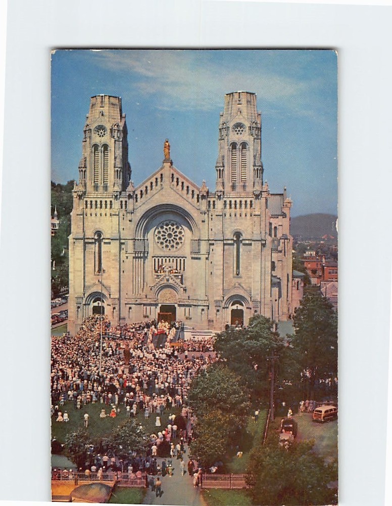 Postcard Pilgrims at the Shrine Sainte Anne de Beaupré Quebec City Canada