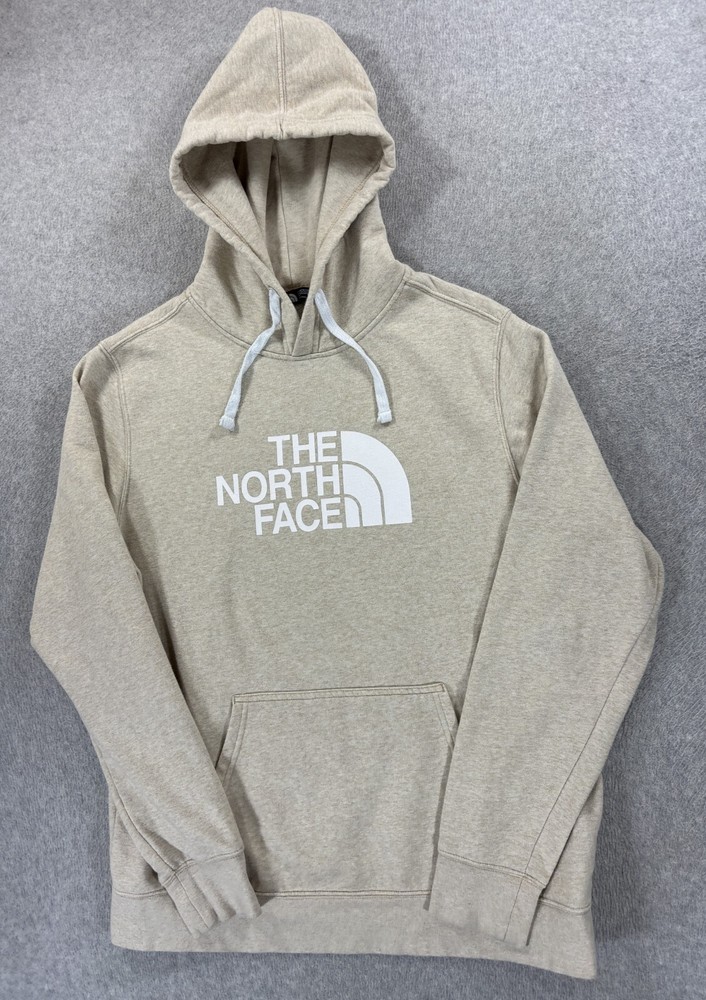 The North Face Men's Half Dome Logo Hoodie Sweatshirt in Tan Size Large