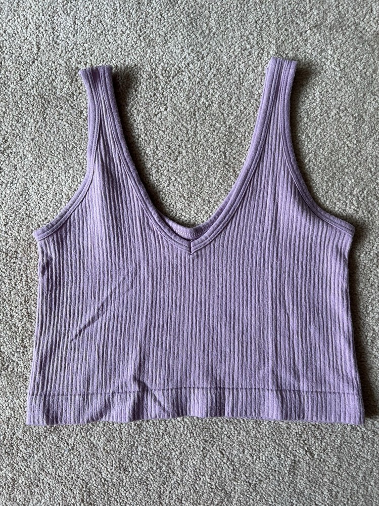 SLEEVELESS TANK - Out From Under - Urban Outfitters -Crop - Knit - Lilac- Medium