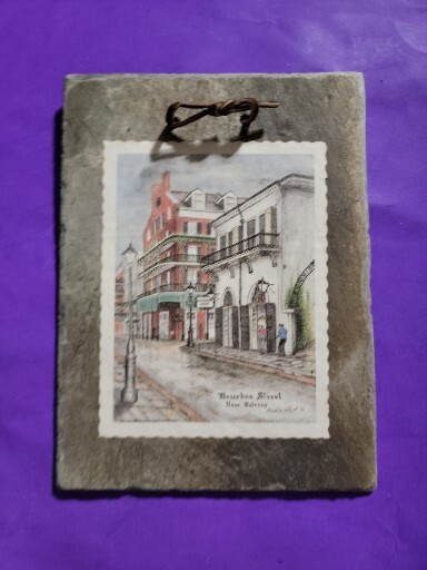 Vintage New Orleans Roofing Tile Featuring Bourbon St and Old Absinthe House-image