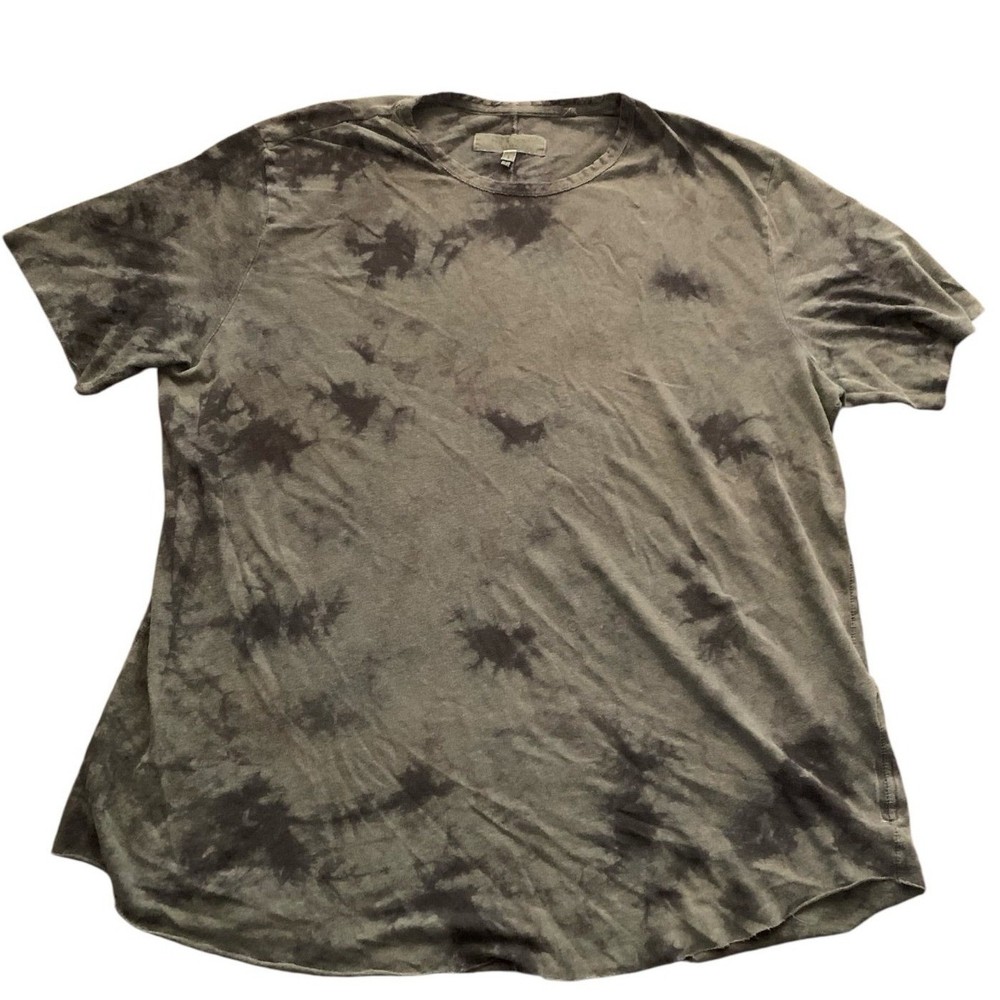 Rag & Bone T-Shirt Mens Large Gray Tie Dye Linen Blend Short Sleeve Grunge Tee