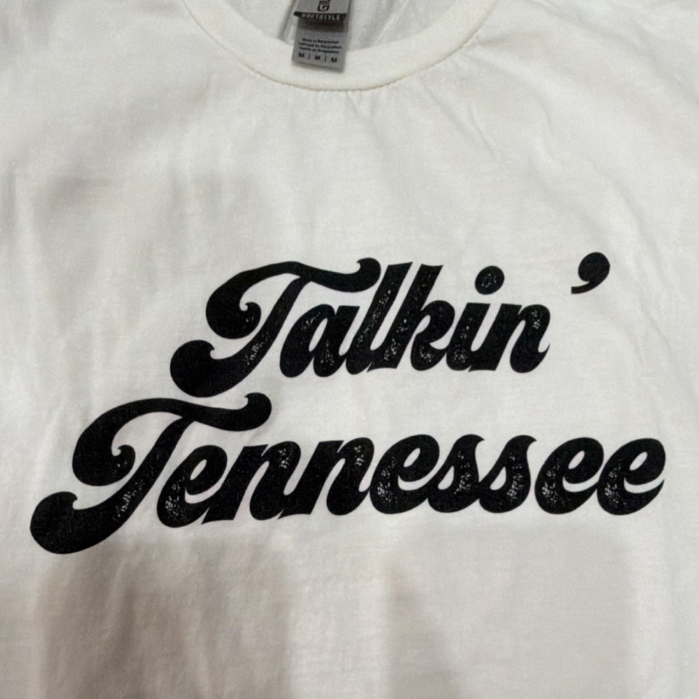 Gildan Softstyle Women’s M White Cotton Graphic T-Shirt Talkin' Tennessee