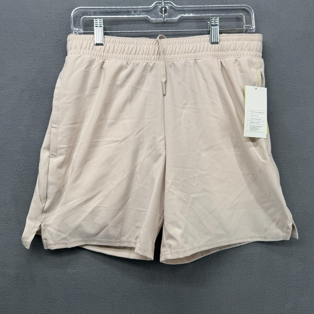 All In Motion Shorts Womens Small Beige Drawstring Waistband UV Protection NWT