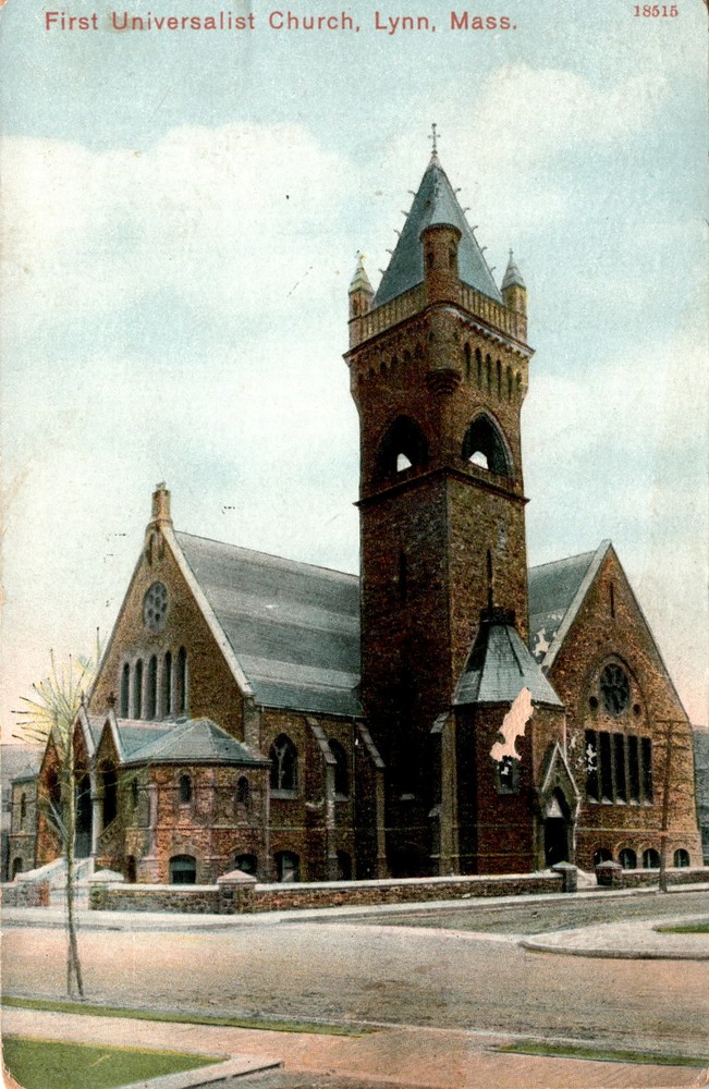 First Universalist Church, Lynn, Mass, T. W. Rogers Co., Everett, Postcard