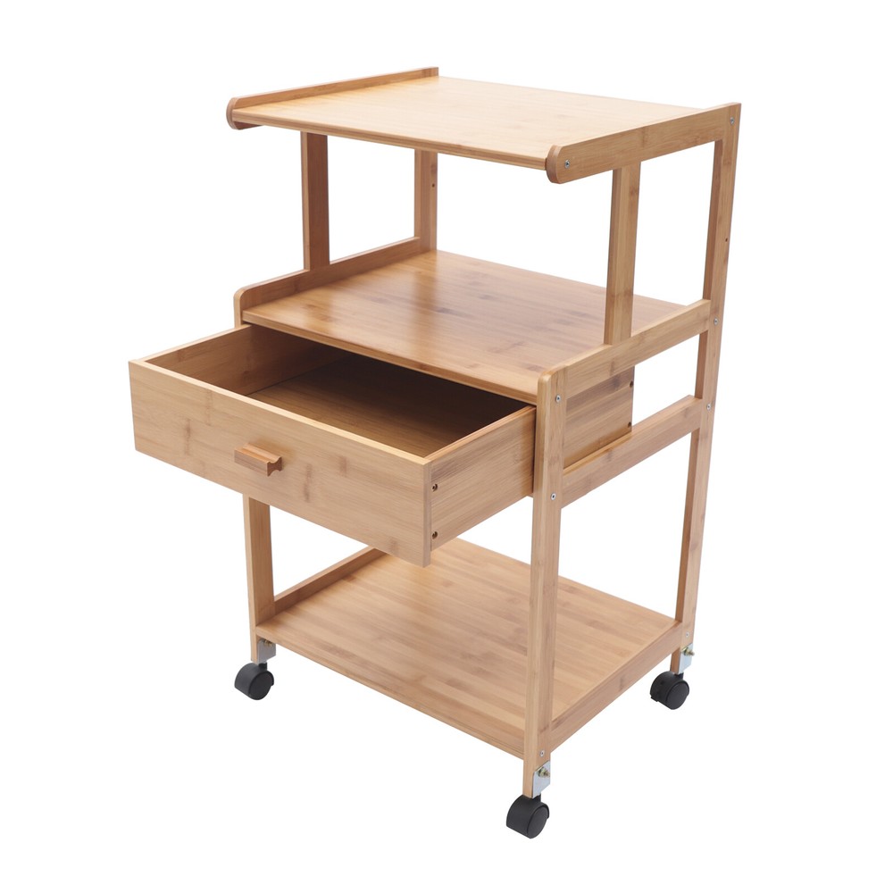 3-Tier Mobile Printer Stand with Drawer for Home Office Storage