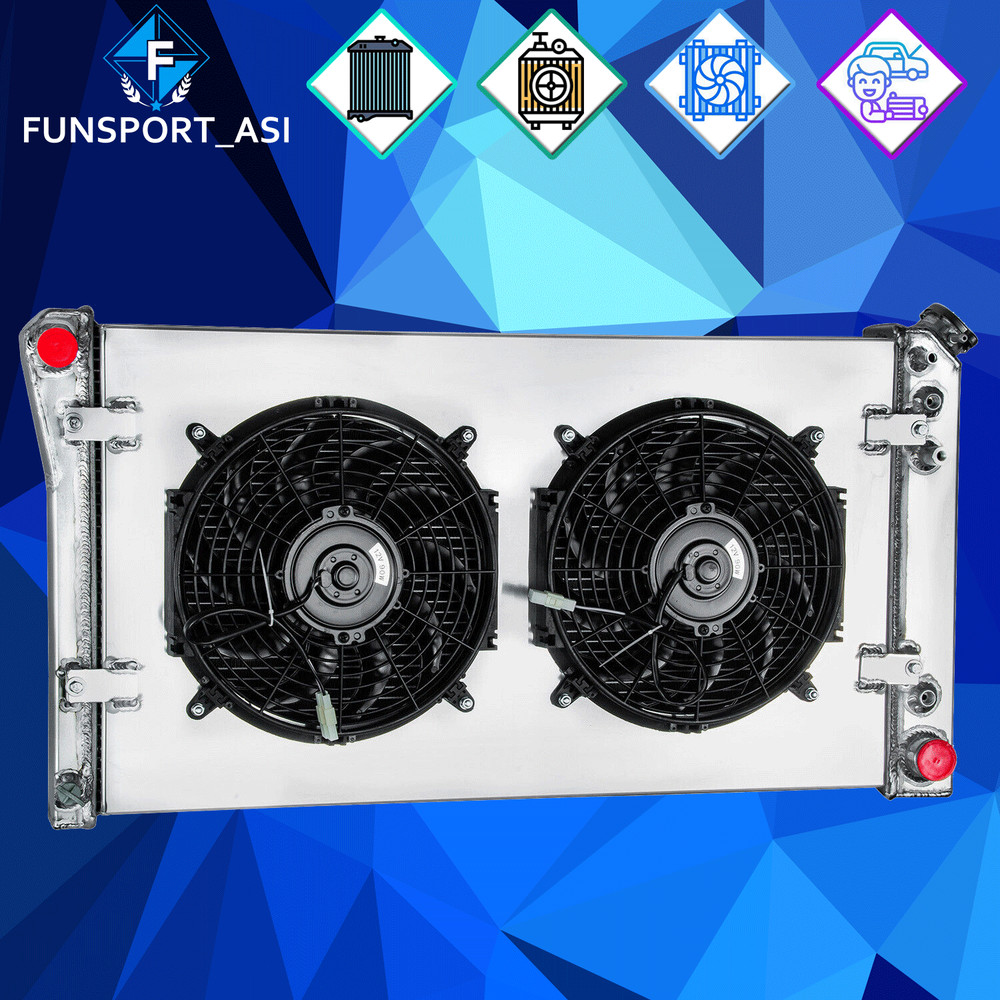 3-Row Aluminum Radiator Shroud Fan Fit 1991-93 92 Chevy Caprice Buick Roadmaster