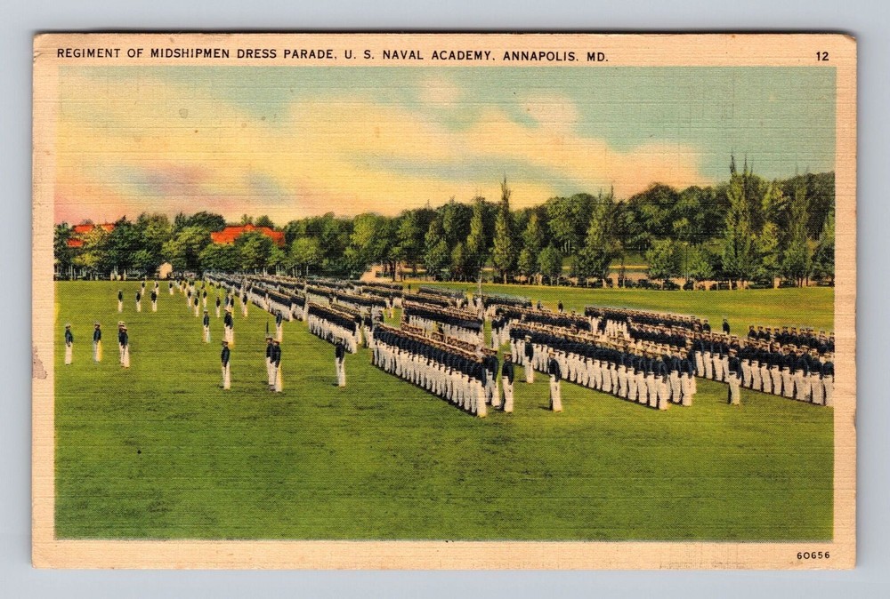 Annapolis MD-Maryland U.S Naval Academy at Parade Vintage Postcard
